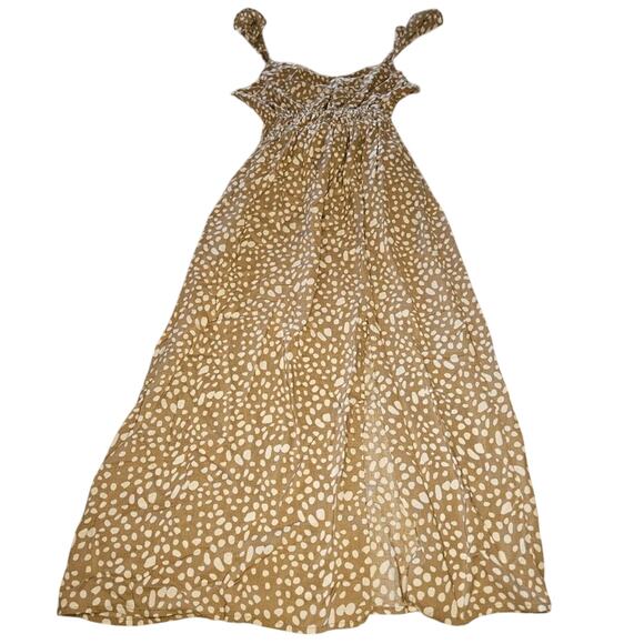 2/$30 Le Lis Tan with White Dots Animal Print Sleeveless Tie-back Dress Size S - Picture 1 of 10